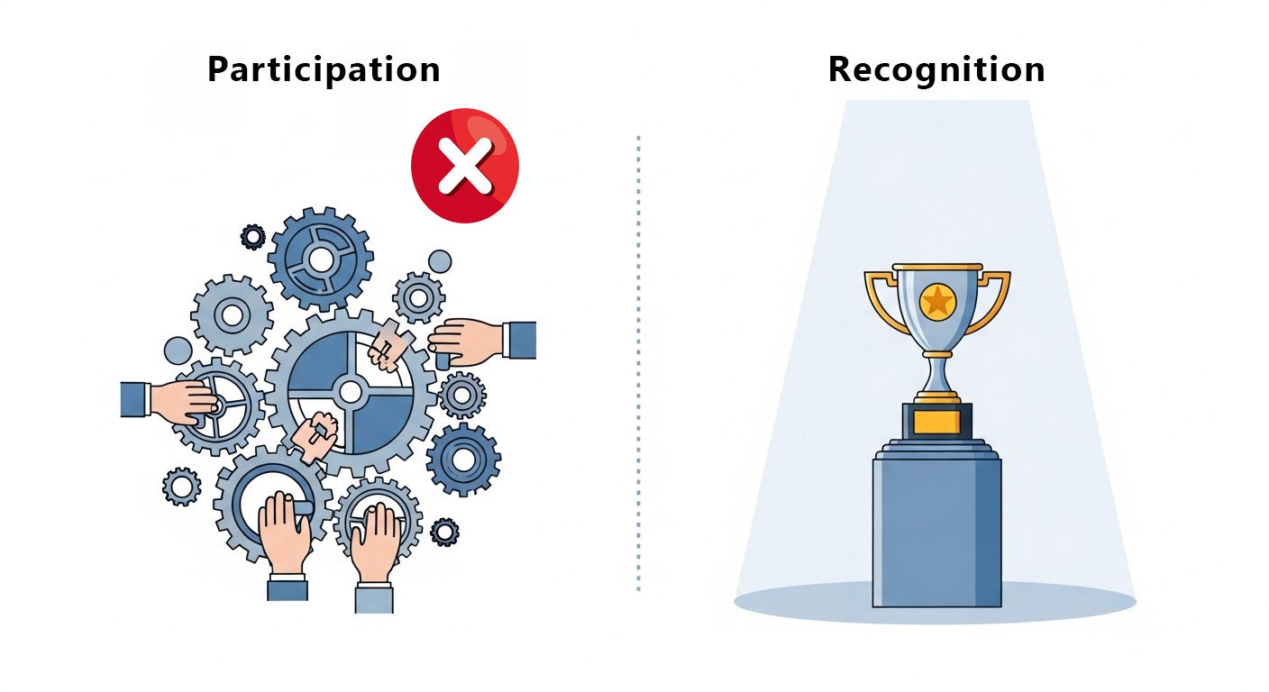 Using evidence that shows participation, not recognition in EB1A